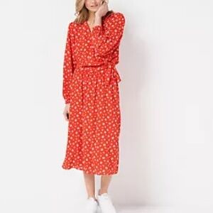 Jason Wu Red Floral Midi Skirt and Matching Blouse Size L